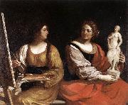 Allegory of Painting and Sculpture sdg GUERCINO