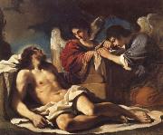 The Dead Christ Mourned by two Angels GUERCINO
