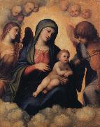 Madonna and Child with Angels playing Musical Instruments Correggio