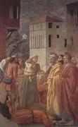 St Peter distributes the Goods of the Community and The Death of Ananias (mk08) MASACCIO